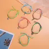 Pulsera trenzada a mano con cuerda de cera de tres colores, pulsera con colgante de animal marino de aleación, venta al por mayor