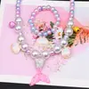 Venta Caliente Amazon Set de Collar y Pulsera de Perlas para Niños Collar de Sirena Accesorios para Niña Bebé Venta al por Mayor