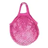 Venta Directa de Fábrica Bolsa de Malla Portátil y Duradera Bolsa de Compras de Malla 100% Algodón Bolso de Compras de Malla para Supermercado a la Moda Almacenamiento en Bolsa de Malla