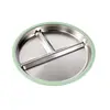 Plato dividido de acero inoxidable 304 juego de utensilios para alimentar a bebés plato redondo de silicona para niños con cara sonriente con ventosa