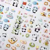 Pegatinas infantiles de dibujos animados, lindo panda, pegatinas impermeables para estudiantes de primaria, decoración de diario DIY, material de patrones, pegatinas para vasos de agua