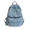 Mochila Vintage de Denim de Cor Sólida Transfronteiriça Mochila Feminina Simples Estudante Viagem ao Ar Livre Bolsa Mochila de Estudante