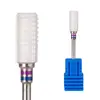 Cabeça de Polimento Cerâmica de Cabeça Plana Cilíndrica Transfronteiriça Dente Trapezoidal Mão Esquerda e Direita Cabeça de Polimento para Manicure para Remover Pele Morta Ferramenta de Manicure Broca