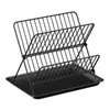 Estante de Almacenamiento para Platos, Estante Multifuncional para Platos en el Fregadero de Cocina, Estante Plegable para Escurrir en la Encimera del Hogar, Estante de Almacenamiento