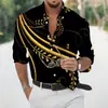 Europa y Estados Unidos transfronterizos el más vendido para hombre Primavera y Otoño Nueva tendencia de camisa estampado digital manga larga cuello alto una generación de pelo