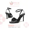 Nuevos Zapatos de Tacón Alto Estilo Europeo y Americano Estilo Francés para Damas con Faldas, Sandalias de Tacón de Aguja Elegantes y de Moda con Punta