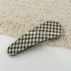 Pinza para el pelo a cuadros retro estilo coreano para mujer, Pinza simple y elegante para flequillo, Pinza Bb lateral, Pasador para la parte de atrás de la cabeza
