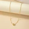 Colar com pingente de coração estilo coreano ins simples moda feminina design de nicho corrente para clavícula com letras atacado