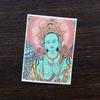 Pintura thangka dourada pintada à mão cinco ye Huang Cai mãe verde grande céu preto benmingfo thangka pintura núcleo tela especial