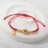 Estilo Étnico da Maré Nacional Rico Bracelete de Flores Mini Moedas dos Cinco Imperadores Corda de Mão de Casal Peixe Koi Bracelete Estilo Ins Masculino e Feminino Deus da Riqueza