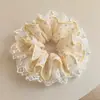Goma para el pelo de encaje francés, un accesorio para el cabello de alta gama para mujer, perfecto para crear un moño o una cola de caballo elegante. Es un coletero delicado y elegante, disponible en tamaño grande