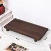 Adorno de Bandeja de Madera Maciza, Bandeja de Almacenamiento Doméstico de Madera, Tabla para Parrilla de Carbón, Bandeja Decorativa Simple para Escritorio, Base para Maceta
