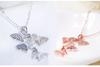 Colar de Prata Esterlina 925 Feminino Curto Estilo Coreano Moda Borboleta Diamante Corrente da Clavícula Joias de Prata Esterlina