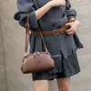 2026 Nueva Bolsa de Concha de Piel de Vaca Bolso de Bolos Vintage Bolso de Hombro Único a la Moda Debajo del Brazo