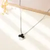 Lujo Ligero y Sensación de Alta Gama, Joyería de Acero de Titanio que No se Desvanece, Collar de Acero Inoxidable, Trébol de Cuatro Hojas, Trébol de la Suerte, Joyería de Flores