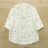 Ropa de Verano 2025 Estilo Japonés Estampado Lunares Lavanda Cuello en V Cárdigan de Manga Corta para Mujer Venta al por Mayor