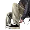 Jeans Amarillos de Barro para Hombre Primavera Estilo Americano Retro Lavados Rectos Pantalones de Moda Marca de Moda Sueltos Casuales Pantalones High Street