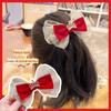 2024 Novo veludo vermelho laço Coroa hairpin crianças menina cocar hairpin menina princesa acessórios de cabelo