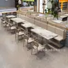 Mesas y Sillas de Ratán de Alta Gama Personalizadas para Hotel, Sofás tipo Cabina Comerciales de Acero Inoxidable para Restaurante Chino, Sillas de Comedor para Restaurante de Hot Pot