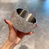 Cenicero creativo de acero inoxidable, grande, personalizado, con diamantes, antimoscas, para el hogar, de alto valor cromático, para decoración de sala de estar.