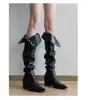 Botas longas de cano alto 2026, moda nicho europeia e americana, design versátil, estilo feminino de bico fino, novas botas de equitação com salto bloco