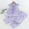 Traje de Algodón y Seda para Niñas Hanfu Qingdao Algodón Artificial Disfraz Tradicional Chino para Niños Bebé Niña Verano Dos Piezas Traje Tang