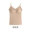 Ropa interior térmica con forro polar Otoño e Invierno 2025 Chaleco para mujer Calefacción de lana Se puede usar por fuera de la camiseta interior con almohadilla en el pecho Sujetador sin costuras