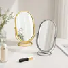 Espejo de Maquillaje de Escritorio Personalizable Espejo Ovalado Giratorio de Escritorio Espejo de Tocador Estilo ins Espejo de Celebridad de Internet para Hogar y Dormitorio