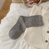 Meias de Rosa Estilo Coreano~ Meias com Laço Tridimensional Retrô para Mulheres, Meias de Cano Médio Sem Costura Estilo Doce Ins com Meias Texturizadas