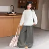 Conjunto Casual de Primavera e Outono para Meninas 2026 Novo Estilo Coreano Moda Colete Infantil Roupa de Baixo Calças Wide-Leg Conjunto de Três Peças