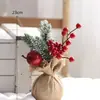 Venda Quente Transfronteiriça Pinhas de Natal Frutas Vermelhas de Cristal Adereços Layout Enfeites Acessórios de Decoração de Natal para Desktop Suprimentos
