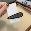 Grampo retangular de gota d'água com strass de alta qualidade, borda requintada, grampo BB, clipe lateral para franja feminina, clipe para cabelo solto, adorno de cabeça