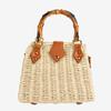 Direto da Fábrica Nova bolsa transversal de palha moda Coreia do Sul bolsa de palha bolsa trançada bolsa de praia para férias bolsa portátil de rattan