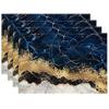 Jogos Americanos com Estampa de Mármore Arte Abstrata Moderna Jogos de Mesa Linho Impermeável Resistente ao Desgaste Lavável Utensílios Domésticos Jogos Americanos