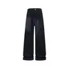 Pantalones casuales de exportación transfronteriza para hombre, pierna recta, corte holgado, tiro alto, algodón puro, con corte diagonal y diseño de patchwork, estilo workwear, pantalones largos, colección de otoño, efecto adelgazante