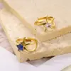 Anillo de Acero Inoxidable con Circonita Exagerado de Alto Nivel Europeo y Americano, Anillo de Luz de Lujo Tejido Hueco, Anillo de Dedo de Moda, Anillos de Nicho