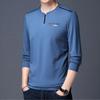 Playera de Manga Larga para Hombre Playera de Cuello Redondo para Hombre Primavera y Otoño Trbottomyy 2025 Nuevos Tops Camisa Básica Casual Slim