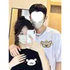 Camiseta de Verão de Manga Curta para Casal, Algodão Penteado Puro, Super Estilosa, Top Soltinho da Moda