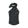 25012 -25 Primavera Nuevo Europa y Estados Unidos para Cintura Ceñida Figura Delgada Ola Cuello Colgante Informal Top Camiseta