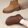 Venda Quente Botas Martin com Solado Grosso Femininas 2026 Inverno Novo Aumento de Altura Birkenstock Botas de Neve com Solado Grosso Femininas Botas de Algodão Quentes com Pelúcia