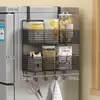 Estante de Almacenamiento Lateral para Refrigerador Estante para Suministros de Cocina Estante Colgante de Pared Lateral Multicapa para Botellas de Especias Película Adhesiva Sin Perforaciones