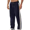 Pantalones deportivos casuales de pana a rayas de estilo americano para hombre, nuevos, de primavera-verano, transfronterizos, de corte holgado, con doble costura