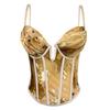 Cross-border Novo Sexy Sling Inner Stacking Design High-grade Impresso Exterior Wear Body Shaping Fishbone Sutiã com Peito Pad