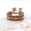 Pulsera de Correa con Borla de Remache de Estrella de Cinco Puntas, Pulsera Tejida de Estilo Étnico Colorido, Accesorios Transfronterizos de Estilo Mixto Multicolor