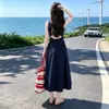 Vestido de Verão para Meninas 2026 Novo Doce Estilo Coreano Color-Blocking Vazado Sem Mangas para Crianças Maiores na Moda