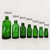 Frascos de Óleo Essencial Verdes de Estoque Pronto 50ml 30ml Sub-Frascos de Essência Verdes 10ml Frascos de Vidro com Gotejador para Óleo Essencial