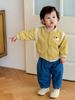 [Sem Trocas ou Devoluções] Jaqueta de Beisebol Infantil Desenho Animado, Pequenos Patches Esquerdo e Direito, Jaqueta com Etiqueta Moda Outono para Meninos Estilo Coreano, Roupa de Outono