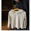 Camiseta base de primavera y otoño para niñas, estilo occidental para bebé, marca infantil distintiva y a la moda, estilo coreano, solapa de encaje, top Mori