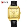 Reloj de Pulsera Cuadrado de Cuarzo Ofns Popular Transfronterizo con Calendario, Luminoso para Hombre, Resistente al Agua, de Alta Gama para Mujer