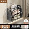 Zapatero retráctil de metal montado en la pared sin perforaciones para almacenamiento de puerta, zapatero para baño, zapatero de seguridad para acceso